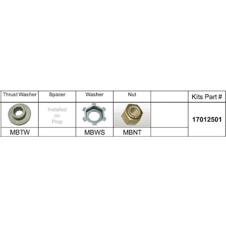 Solas Fixed Hub Propeller Hardware Kit - Mercury, Type B 17012501